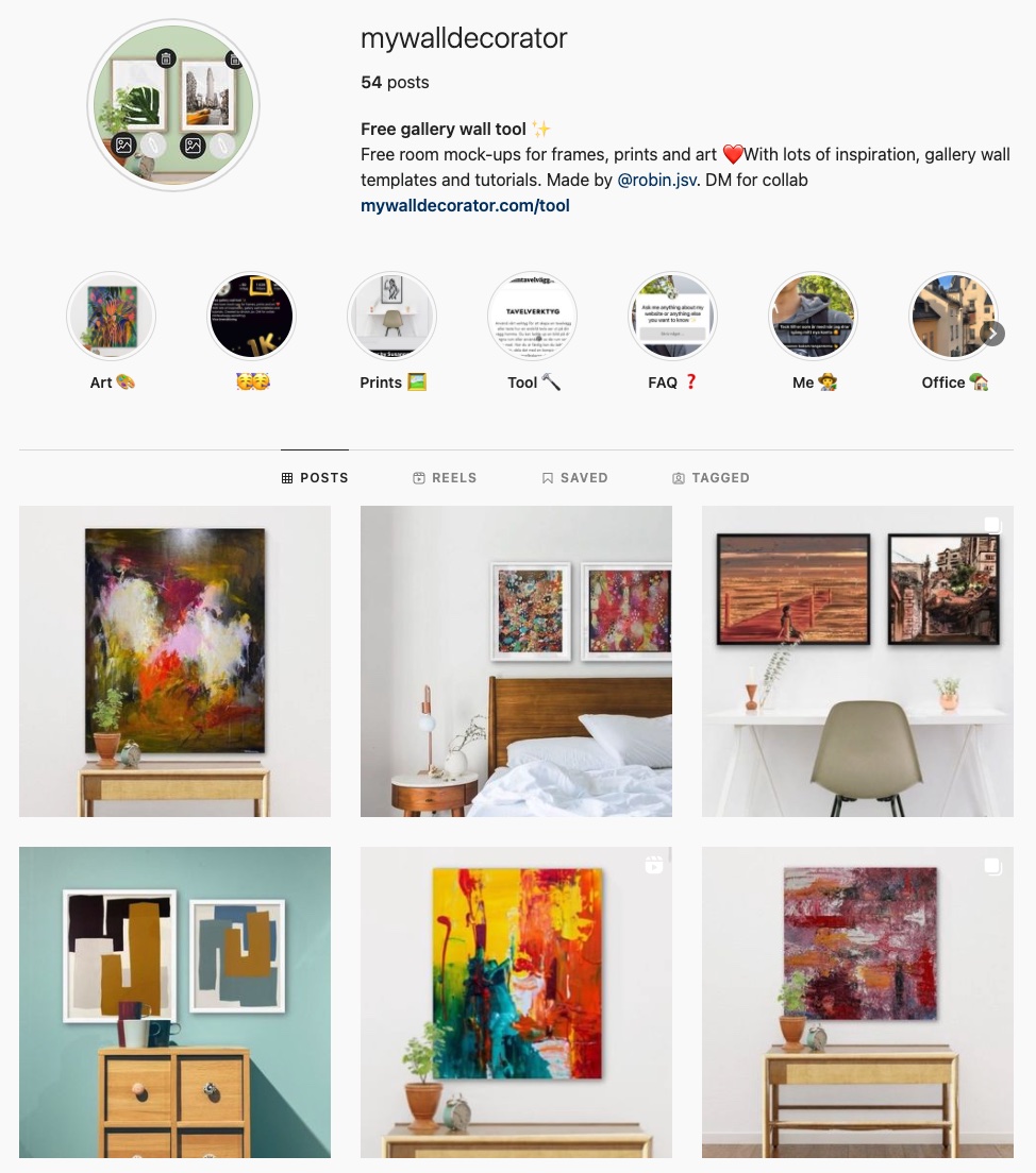 Instagram feed för @mywalldecorator